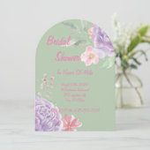 Botanische Bloemen Bruids Douche uitnodiging (Staand voorkant)