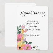 Botanische bloemen bruids douche uitnodiging (Voorkant / Achterkant)