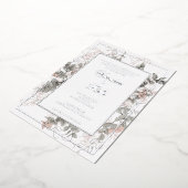 Botanische Bloemen Bruiloft Folie Uitnodiging (Gedraaid)