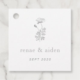 Botanische Bloemen Bruiloft label, Bloemen Bedankjes Labels