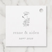 Botanische Bloemen Bruiloft label, Bloemen Bedankjes Labels (Achterkant)