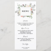 Botanische Bloemen Bruiloft Menukaarten Menu (Voorkant)