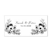 Botanische Bloemen Bruiloft Monogram Zelfinktende Stempel (Design)
