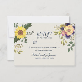 Botanische Bloemen Bruiloft RSVP Kaart