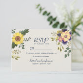 Botanische Bloemen Bruiloft RSVP Kaart (Staand voorkant)