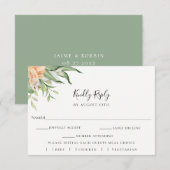 Botanische Bloemen Bruiloft RSVP Maaltijdkeuze Kaa (Voorkant / Achterkant)