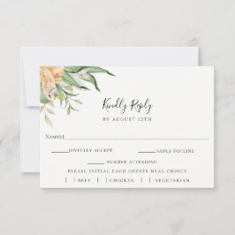 Botanische Bloemen Bruiloft RSVP Maaltijdkeuze Kaa Kaartje