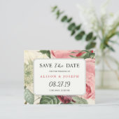 Botanische Bloemen Bruiloft Save the Date Aankondigingskaart (Staand voorkant)