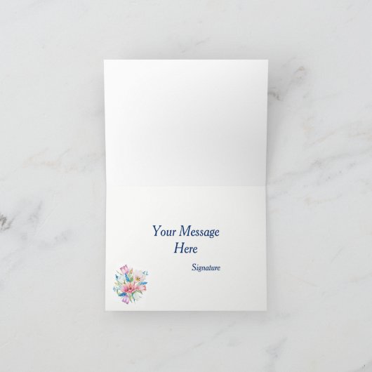 Botanische bloemen "Dank u" Bedankkaart (Binnen)