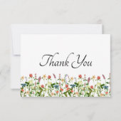 Botanische Bloemen Dank u kaarten (Achterkant)
