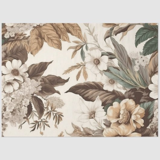  Botanische Bloemen Decoupage Print Tissuepapier (Voorkant)