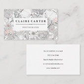 Botanische bloemen: diagonale strepen visitekaartje (Voorkant / Achterkant)