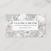 Botanische bloemen: diagonale strepen visitekaartje (Voorkant)