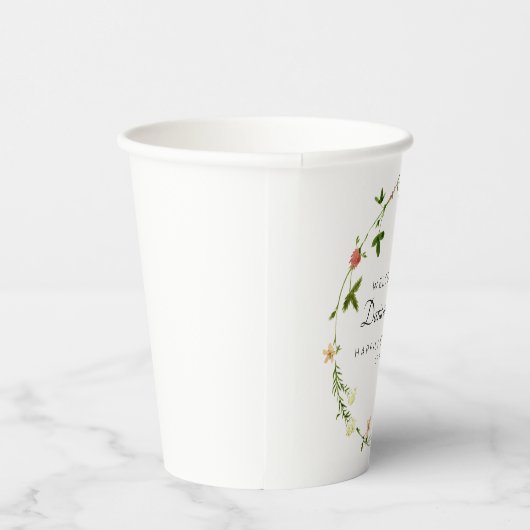 Botanische Bloemen Drank Papier Cups Papieren Bekers (Rechts)
