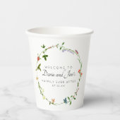 Botanische Bloemen Drank Papier Cups Papieren Bekers (Voorkant)