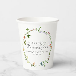 Botanische Bloemen Drank Papier Cups Papieren Bekers