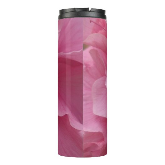 Botanische Bloemen Elegante Moderne Chic Roze Mono Thermosbeker (Achterkant)