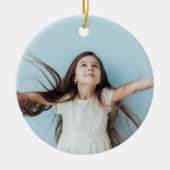 Botanische Bloemen Elegantie Kerstmis Foto Keramisch Ornament (Voorkant)