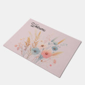 Botanische bloemen en grassen deurmat (Schuin)