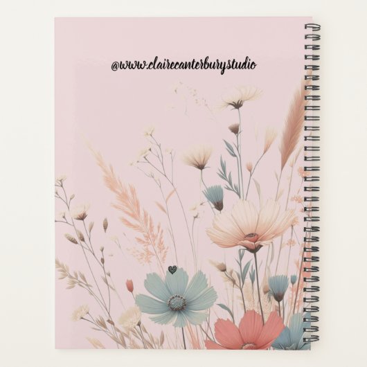 Botanische bloemen en grassen planner (Achterkant)