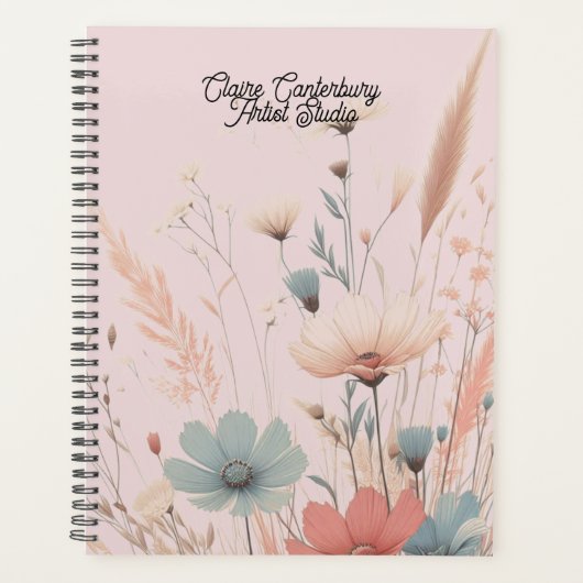Botanische bloemen en grassen planner (Voorkant)