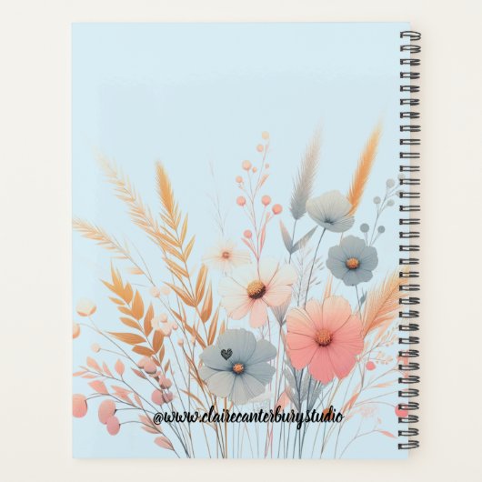 Botanische bloemen en grassen planner (Achterkant)