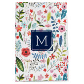 Botanische bloemen en luiken, kleurrijk patroon medium cadeauzakje (Voorkant)