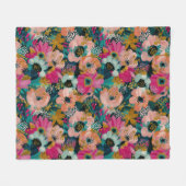 Botanische bloemen  fleece deken (Voorkant (Horizontaal))