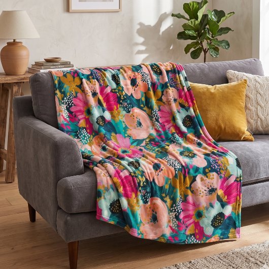 Botanische bloemen  fleece deken