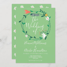 Botanische Bloemen Garland bruiloft uitnodiging