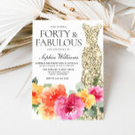 Botanische Bloemen Gouden Jurk 40ste Verjaardag Pa Kaart<br><div class="desc">Botanical Floral Gold Dress 40th Birthday Party Invitation Bekijk bijpassend collectie in Niche en Nest Store Veel bedankt</div>