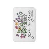 Botanische bloemen groeien in Grace Christelijk Qu Badmat (Voorkant Verticaal)