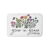 Botanische bloemen groeien in Grace Christelijk Qu Badmat (Voorkant)