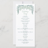Botanische Bloemen Groen Trouwprogramma (Achterkant)