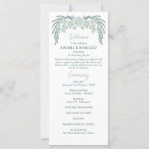 Botanische Bloemen Groen Trouwprogramma