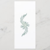 Botanische Bloemen Groene Huwelijk Menu (Achterkant)