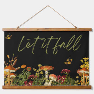 Botanische Bloemen Herfst Quote Paddenstoelen Hangend Wandkleed