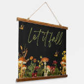 Botanische Bloemen Herfst Quote Paddenstoelen Hangend Wandkleed (Gebogen)