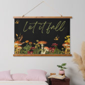 Botanische Bloemen Herfst Quote Paddenstoelen Hangend Wandkleed (Slaapkamer)