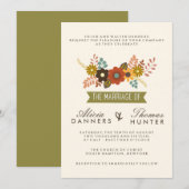 Botanische Bloemen Huwelijksuitnodigingen Kaart (Voorkant / Achterkant)