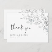Botanische bloemen-illustratie dankkaart bedankkaart (Voorkant / Achterkant)