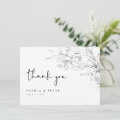 Botanische bloemen-illustratie dankkaart bedankkaart (Staand voorkant)