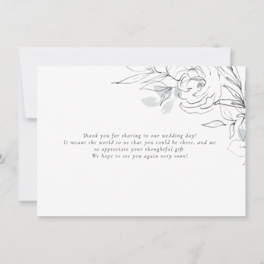 Botanische bloemen-illustratie dankkaart bedankkaart (Achterkant)