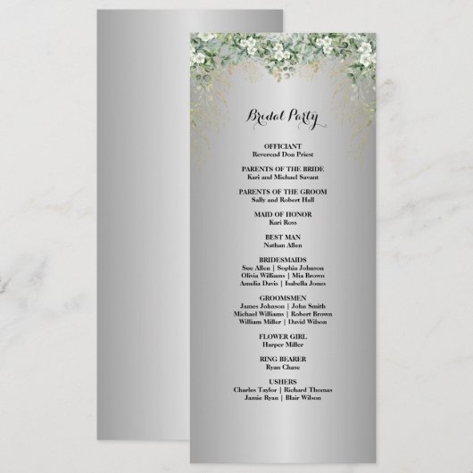 Botanische bloemen introduceren stralende bruidsfe (Voorkant / Achterkant)