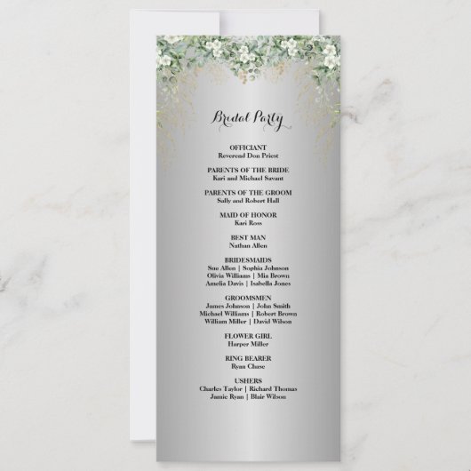 Botanische bloemen introduceren stralende bruidsfe (Voorkant)