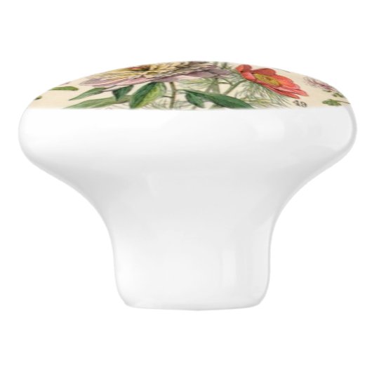 botanische bloemen keramische knop (Zijkant)