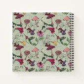 Botanische Bloemen Kolibrie Patroon Salie Groen Notitieboek (Achterkant)