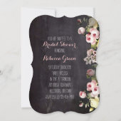 botanische bloemen krijtbord bruids thee partij kaart (Achterkant)