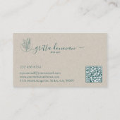 Botanische bloemen logo beige ambachtpapier terug visitekaartje (Achterkant)