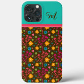 Botanische Bloemen Modern Initiaal Leuk Trendy Case-Mate iPhone Case (Achterkant)